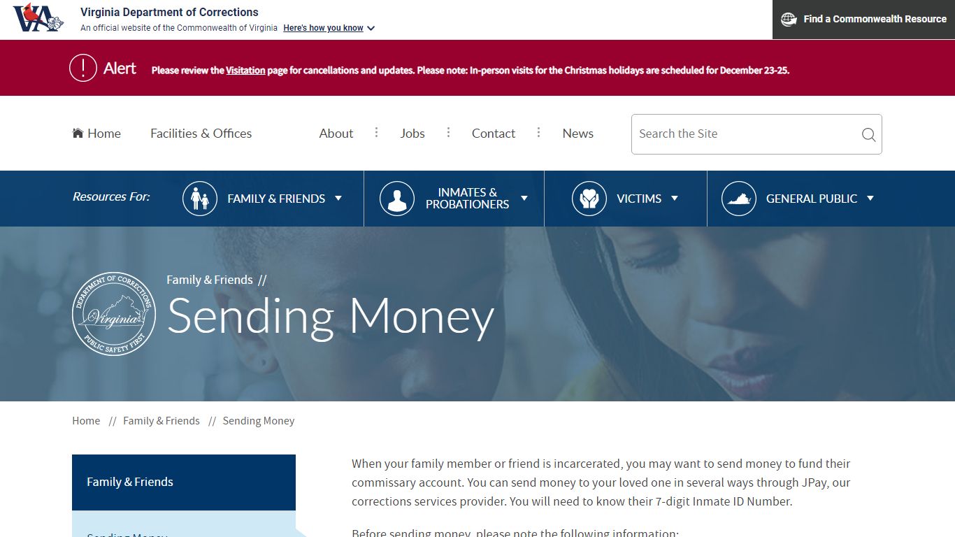 Sending Money — Virginia Department of Corrections